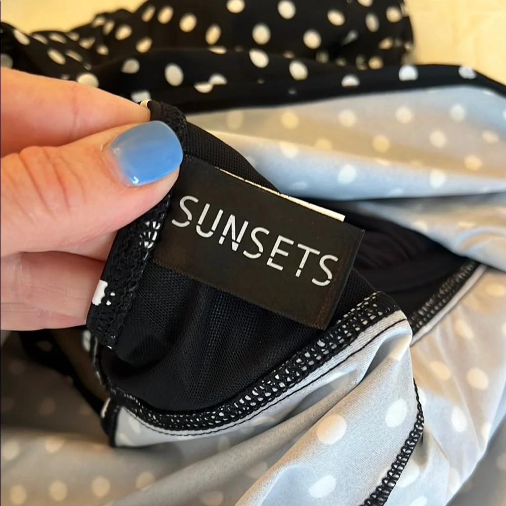 Stylish Black and White Polka Dot Swimsuit